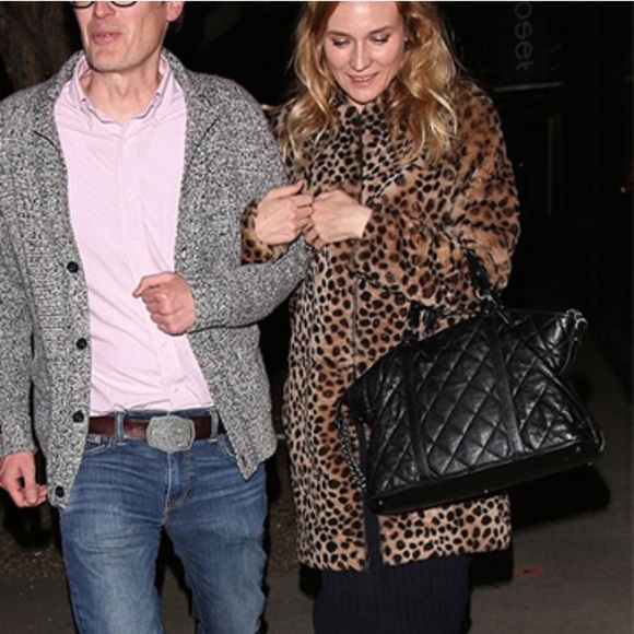 Loeffler Randall Long Cheetah Shearling Coat Small - Picture 4 of 11